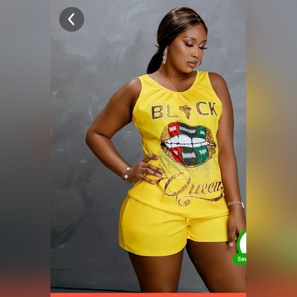 NEW YELLOW 2 PIECE SHORT SET PLUS SIZE 4XL Size 20 - Picture 4 of 5